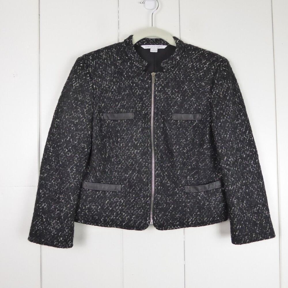 Diane Von Furstenberg‎ Jacket SZ 6 Wool Alpaca Blend Designer Quiet Luxery